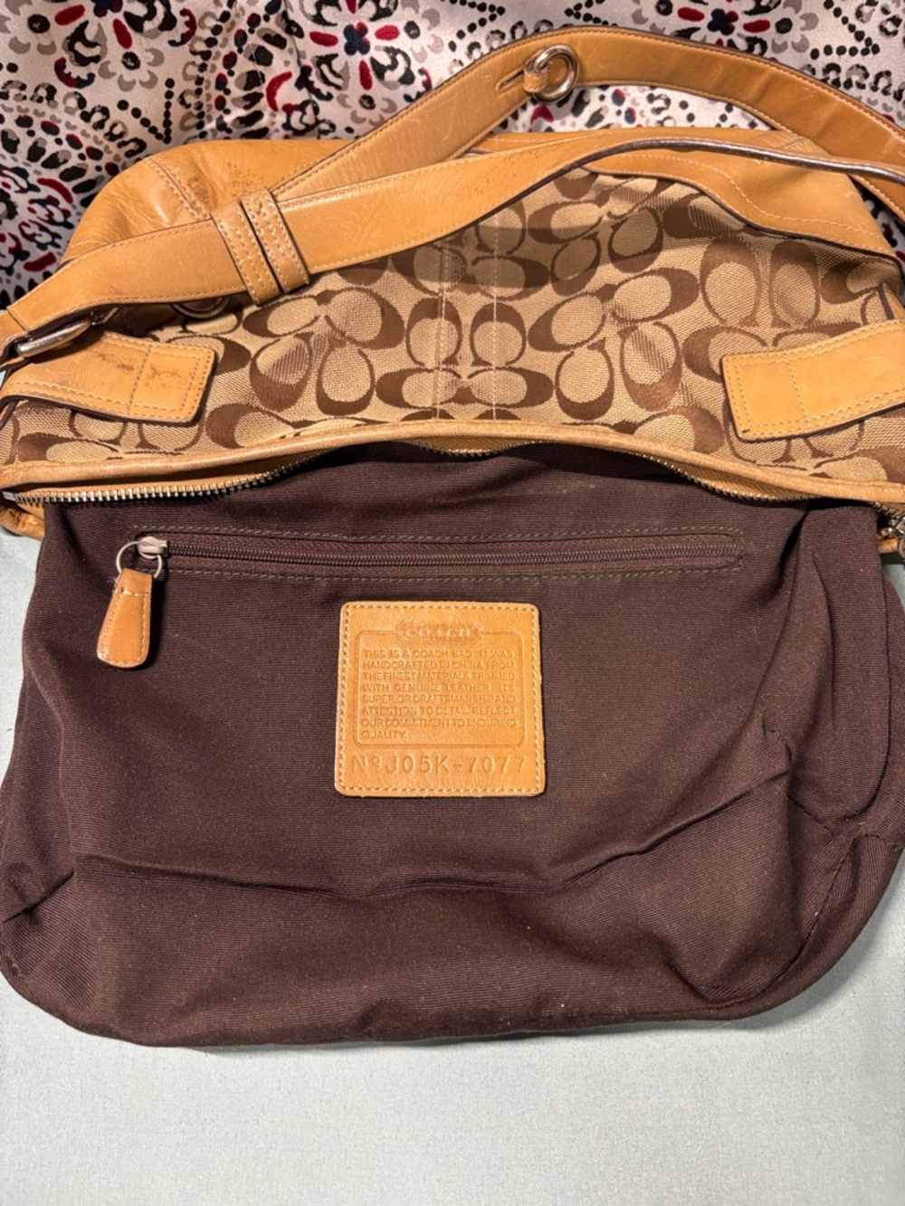 Coach Soho Signature Khaki Brown Buckle Hobo Shoulder Bag J05K-7077 - Picture 12 of 13